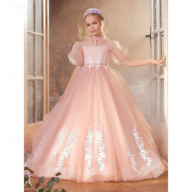 Girls' Party Princess Gown Girl Dress Flower Evening
