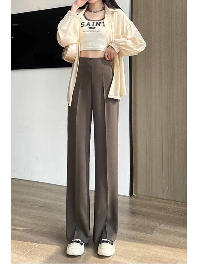 Women's Dress Pants Streetwear Casual Full Length Natural