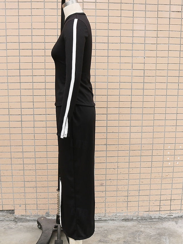 Women's Skirt Sets Bolero Top Long Sleeve Crew Neck Solid