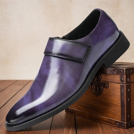 Men's Leather Business Shoes Slip-On Loafers Brown