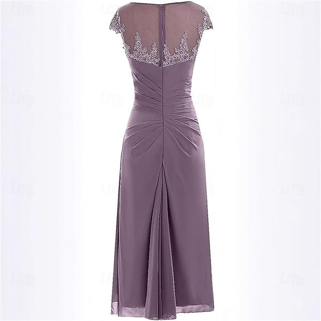 / Trumpet of the Mermaid Bride Simple Crew Dress Elegant Mother