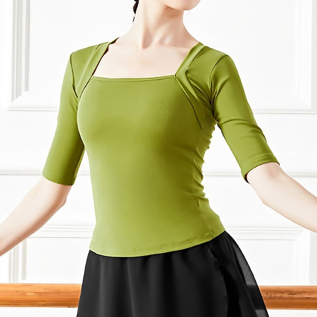 Activewear Top Pure Color Women's Performance Training Half