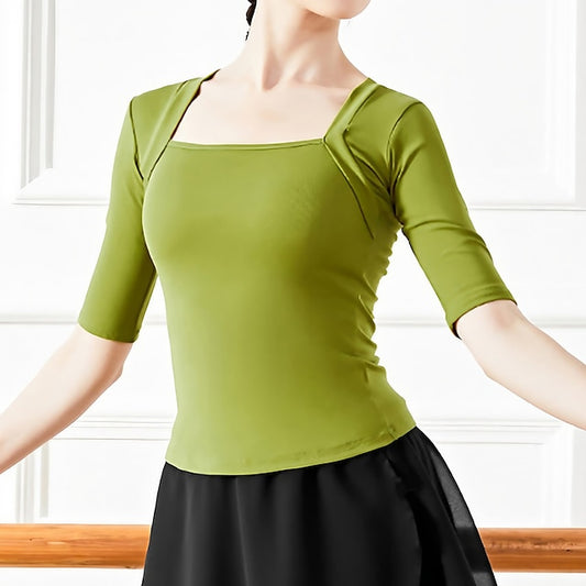 Activewear Top Pure Color Women's Performance Training Half