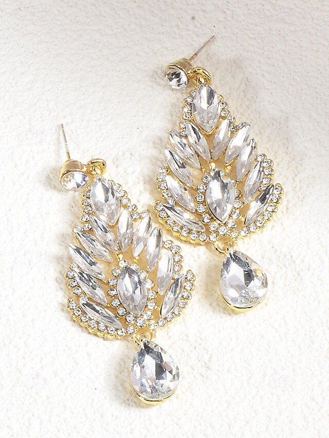 Crystal Drop Earrings Women's Emerald – Green