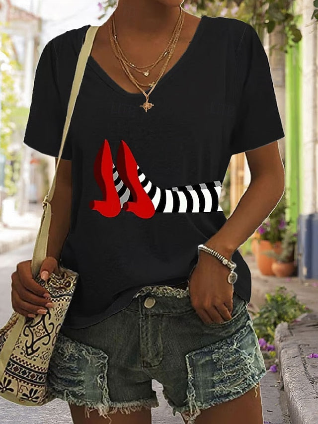 Women's T shirt Witch Graphic Vintage Stylish Classic Short