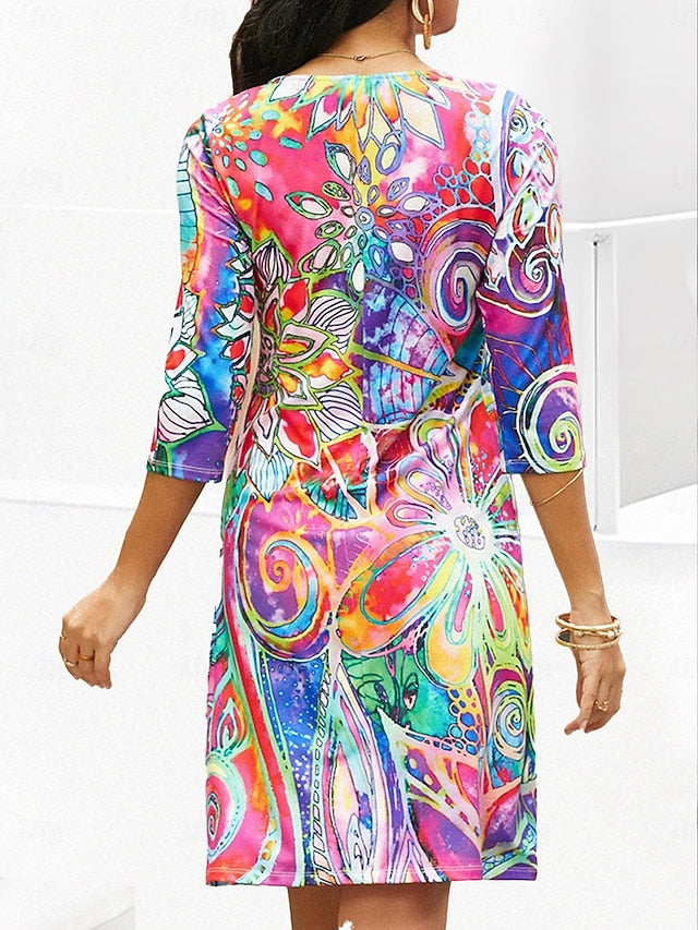Women's Mini Dress T Shirt Dress Shift Dress Summer Dress
