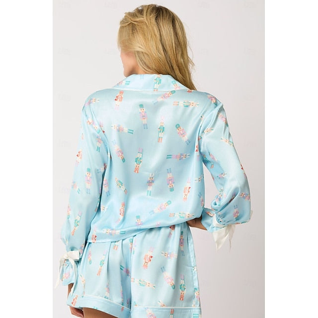 Santa Claus Sleepwear Pajamas Satin Pajama Women's Cosplay