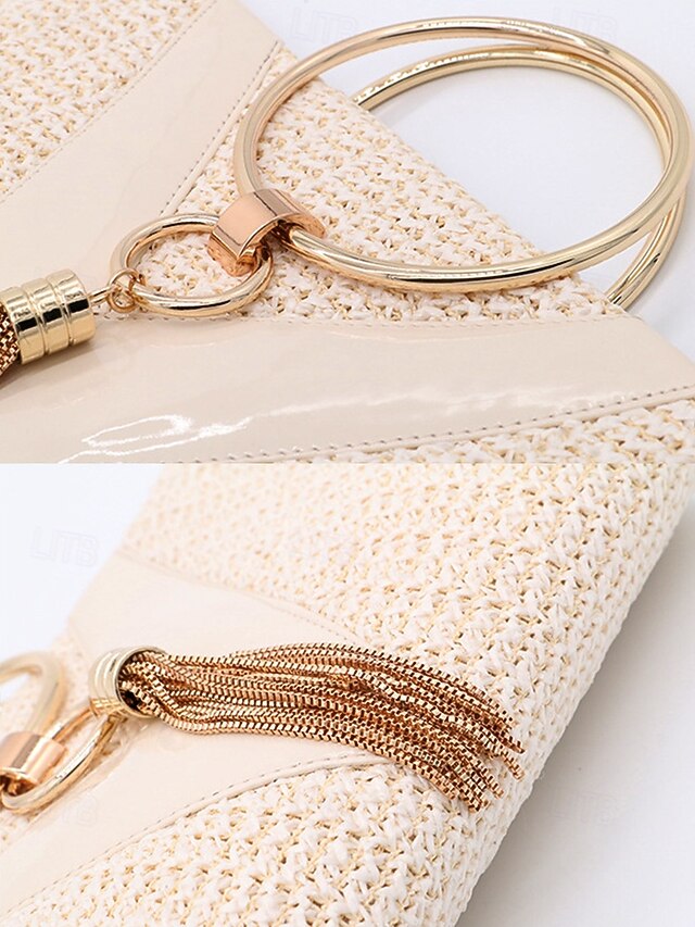 Straw Woven Clutch – with Handbag Purse Elegant Women's
