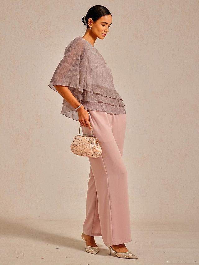 Women's Blouse Chiffon Tops Lace Tops Ruched Glitter Solid