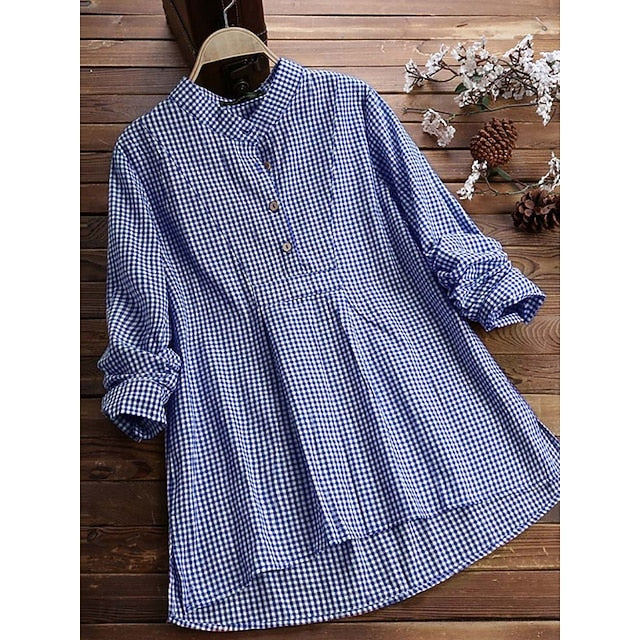 Women's Summer Shirt Casual Shirt Blouse Buttons Print