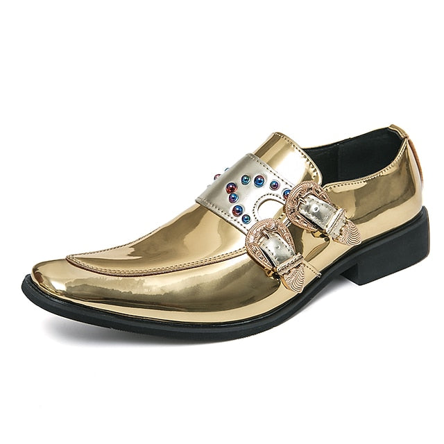 Metallic Shoes Men's Loafers Pink Fashion – Buckle