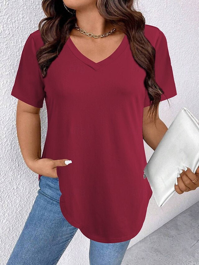 Women's T Shirt Tee Top Plain Fashion Stylish Classic Short