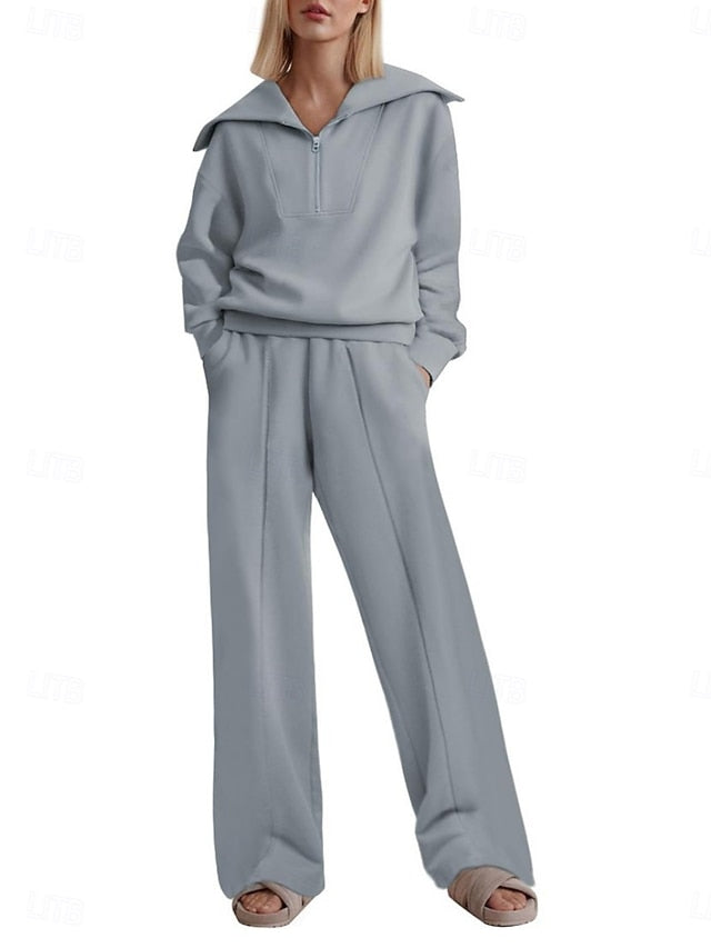 Women's Pants Sets Bolero Top Long Sleeve Shirt Collar