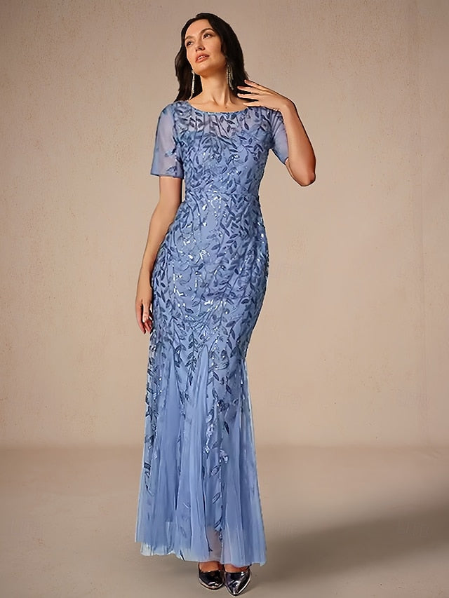 Mermaid Trumpet Floor Length Wedding Guest Dress Formal Dresses