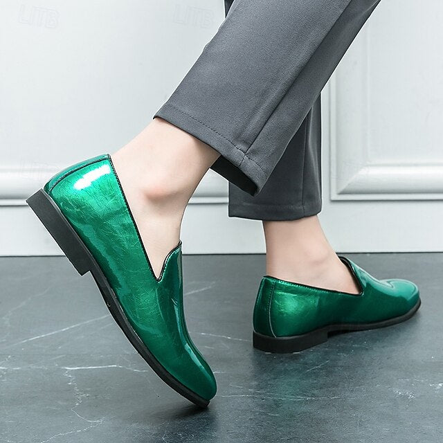 Slip-On Metallic Shiny – Men's Loafers Gold Fashionable