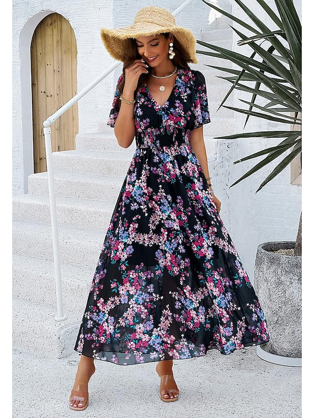 Women's Sheath Dress Chiffon Dress Sundress Floral Graphic