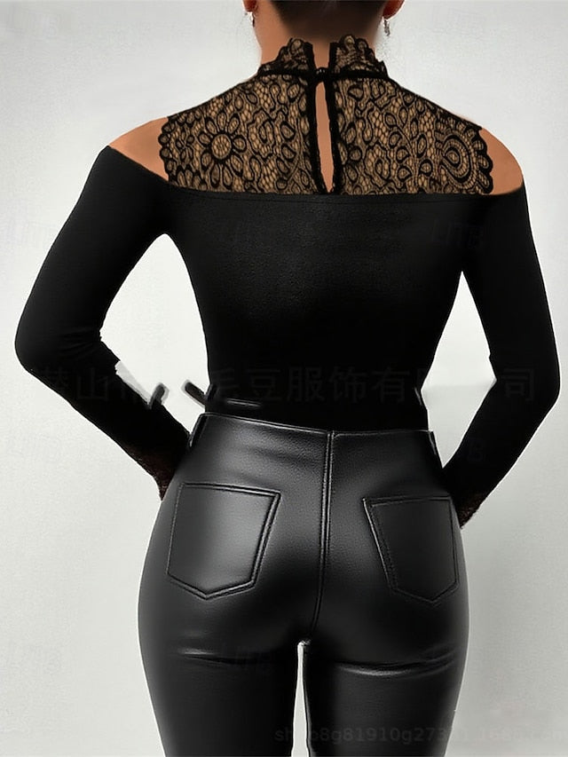 Women's Lace Splicing Top Summer Tops Blouse Dressy Tops