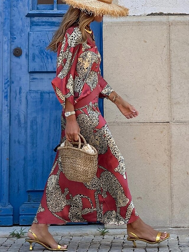 Women's Dress Set Casual Dress Skirt Set Casual Leopard