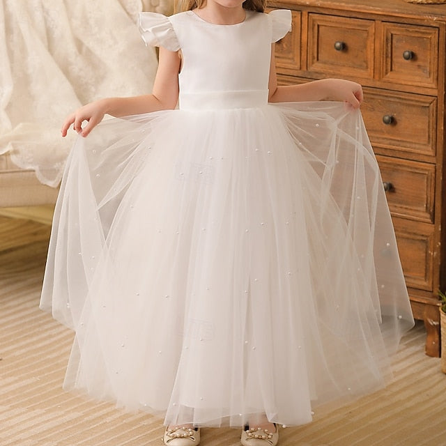 Color Party Solid Girls' Flower Kids Girl Dress