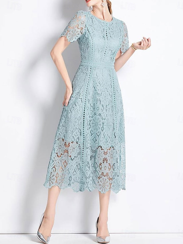 Neck Elegant Dress Crew the Tea of Mother Length Bride