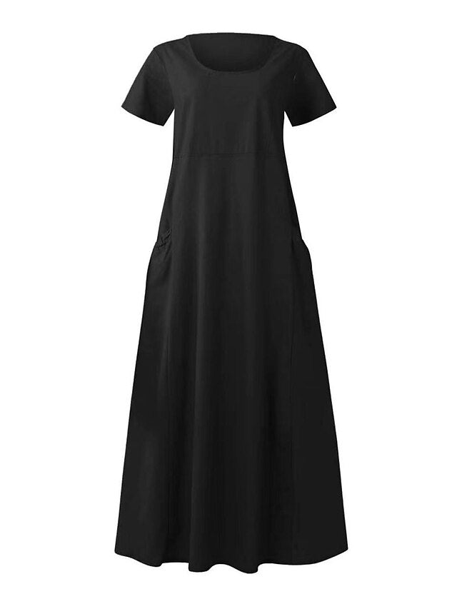 Women's Long Dress Maxi Dress Faux Cotton Linen Casual