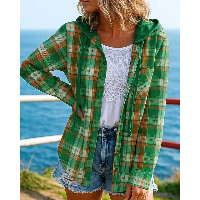 Women's Fall Outfits Shirts Jacket Coats Hooded Long Sleeve