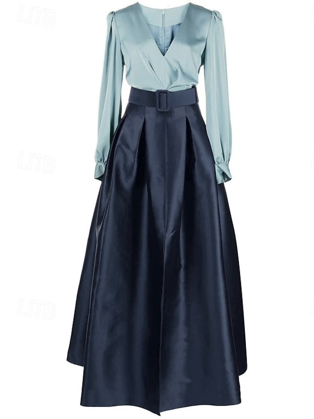 Evening Dress Floor A-Line High Gown Formal Split Wedding Guest