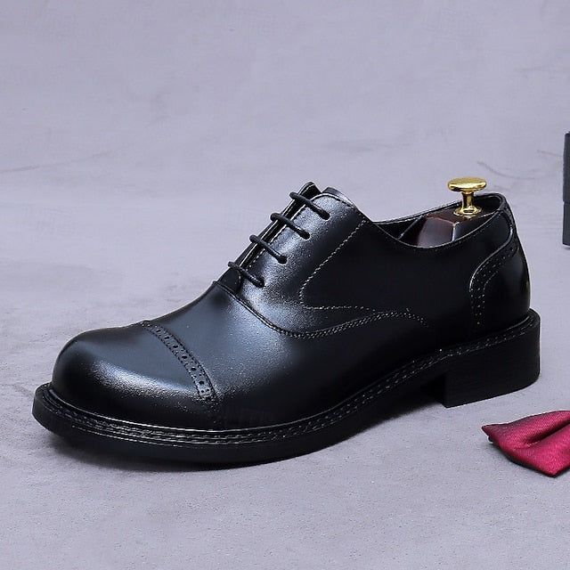 Oxford Leather First Genuine Shoes- Toe Cap Men's
