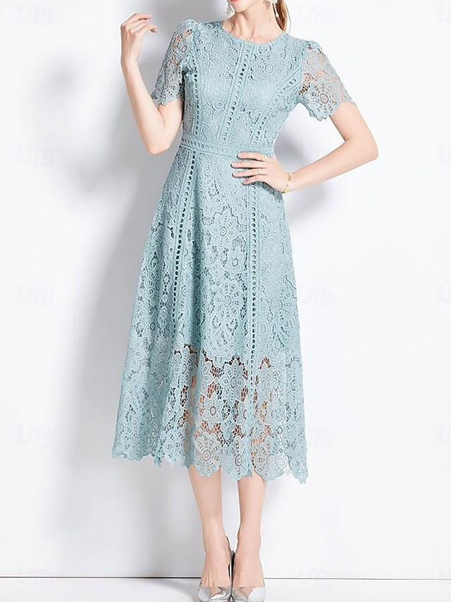 Neck Elegant Dress Crew the Tea of Mother Length Bride
