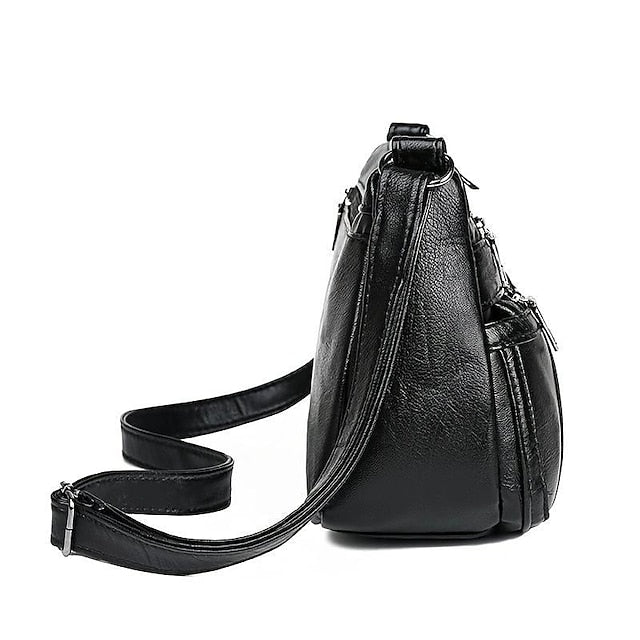 Bag Stylish Leather – Faux Black Crossbody Women's