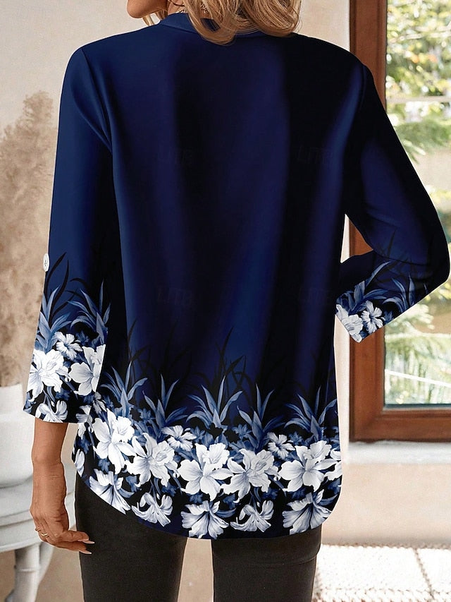 Women's Shirt Print Floral Graphic Elegant Stylish Basic