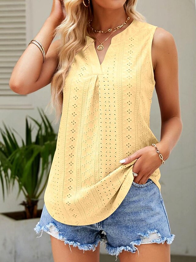 Women's Camisole Tank Top Crew Neck White Pink Purple Green