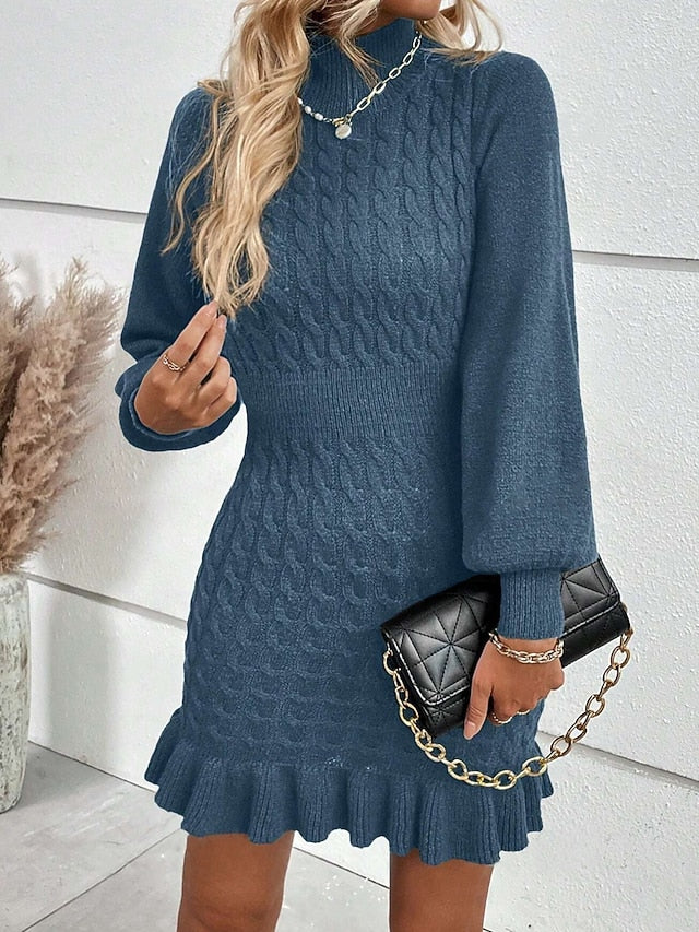 Women's Mini Dress Jumper Dress Elegant Casual Lantern