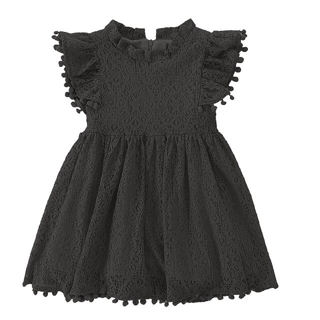 Color Kids Short Girls' Sleeve Party Solid Dress