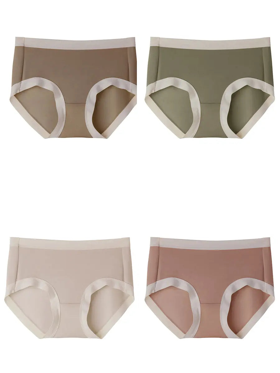 4 Pieces Women Soft Mid-Waist Triangle Underwear Ada Fashion