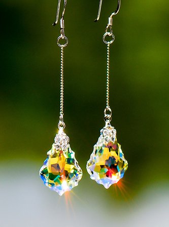 Casual Ombre Irregular Austrian Crystal Earrings Daily Holiday Dress Jewelry QAG23