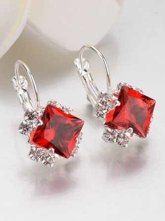 Simple Rhinestone Gem Alloy Earrings QAG57