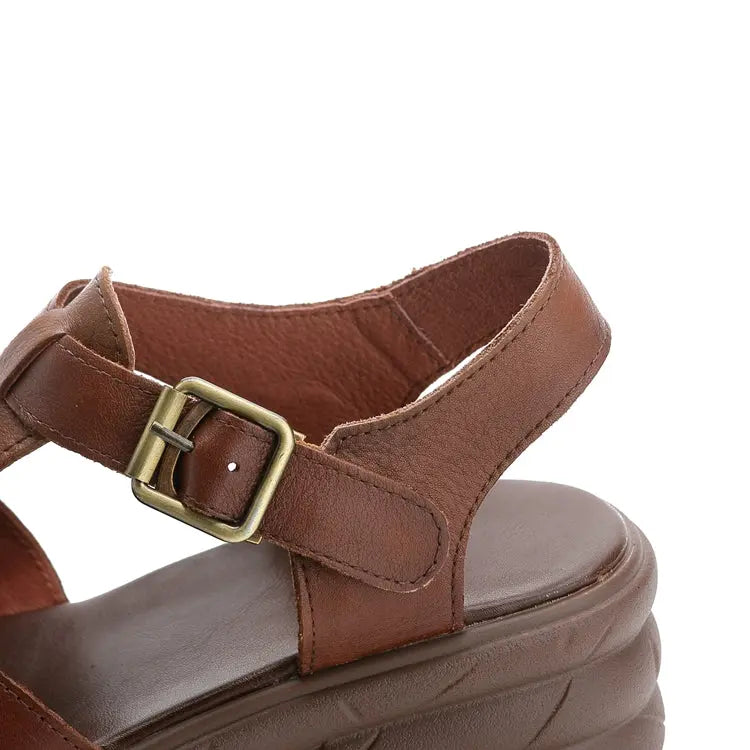 Retro Leather Strappy Fisherman Sandals Ada Fashion