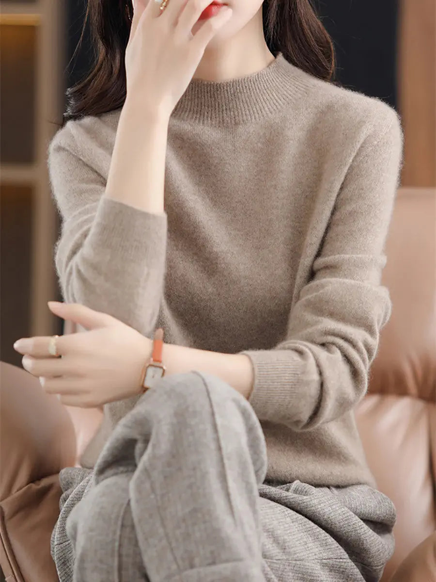 Women Casual Solid Winter Wool Warm Sweater Ada Fashion