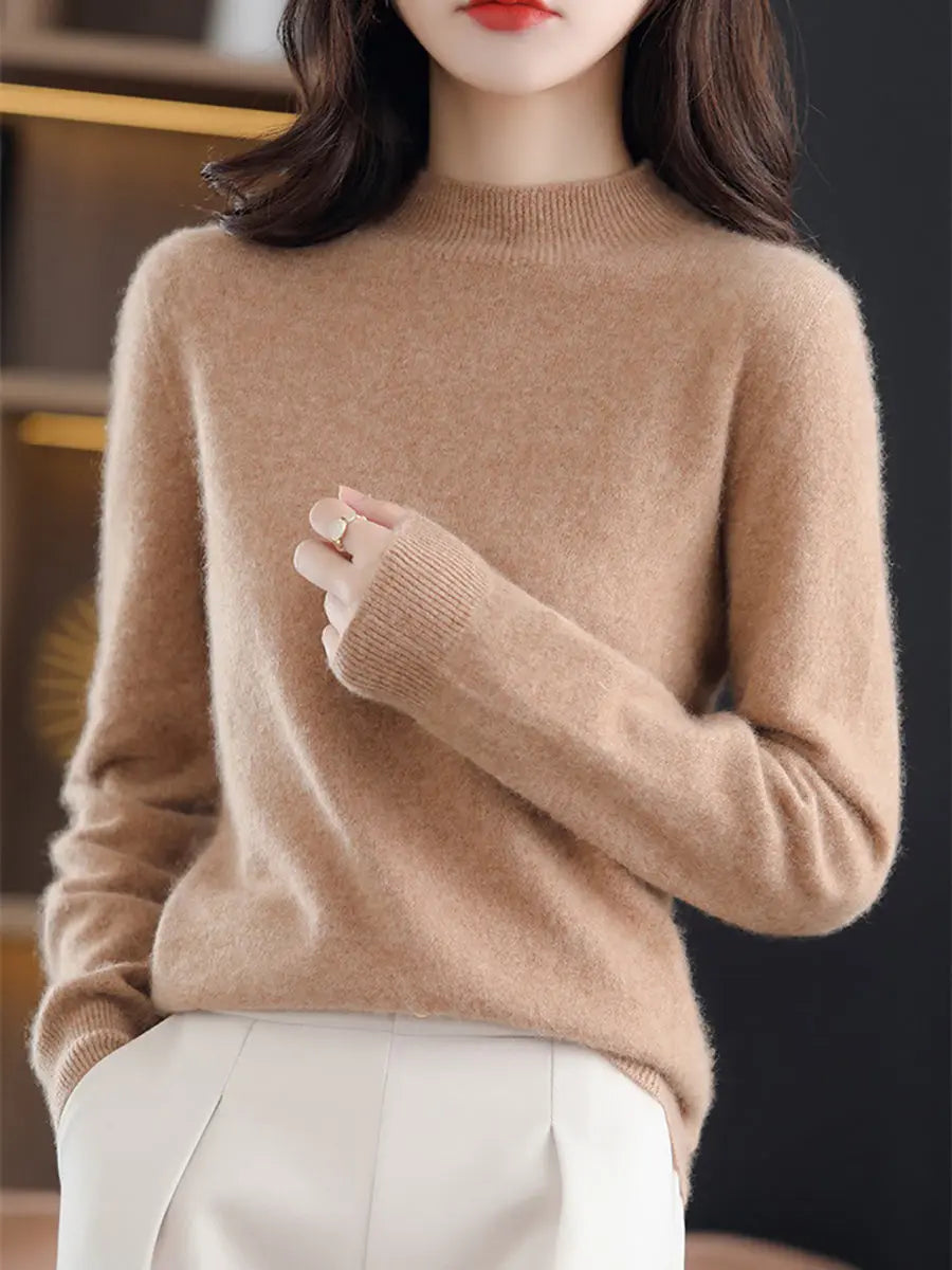 Women Casual Solid Winter Wool Warm Sweater Ada Fashion