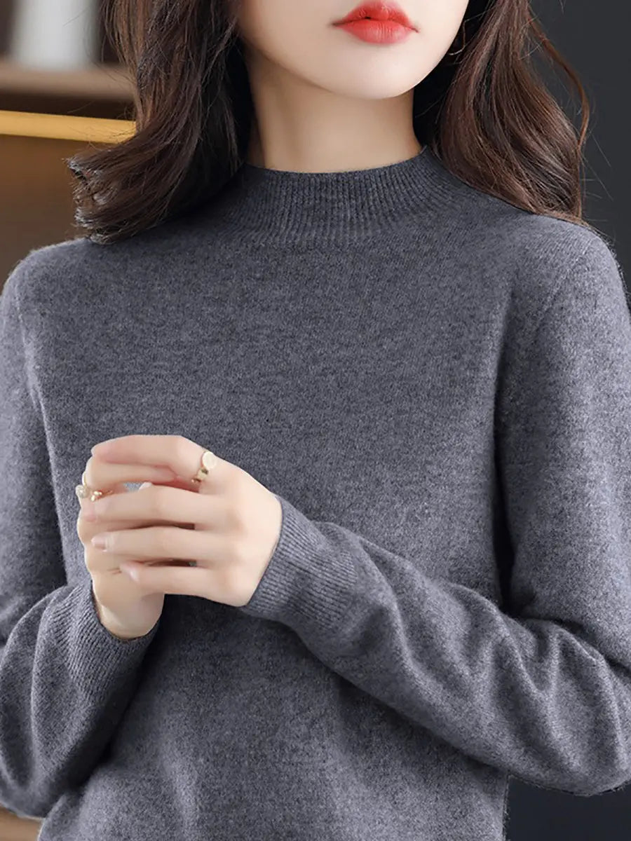 Women Casual Solid Winter Wool Warm Sweater Ada Fashion