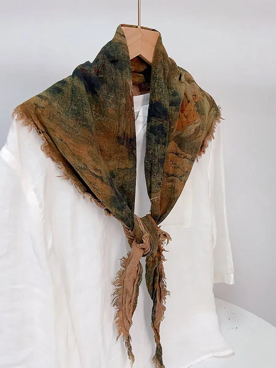 Women Ethnic Flower Tie-dye Autumn Scarf Ada Fashion