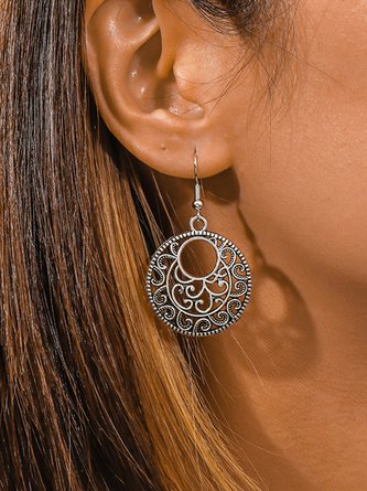 Boho Openwork Ethnic Pattern Earrings Vintage Jewelry QAG9