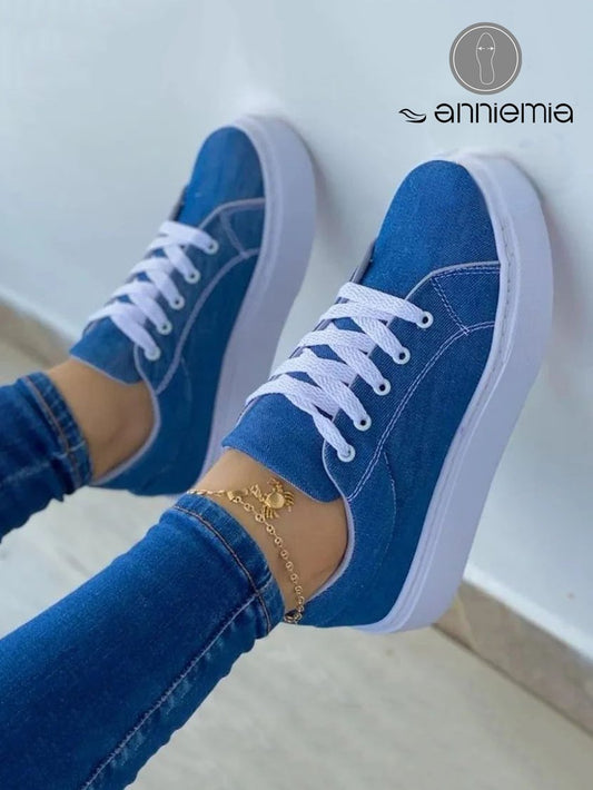 Women's Casual Lace-Up Canvas Shoes DD58