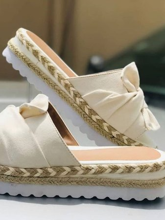 Women Casual Daily Comfy Bowknot Slip On Sandals DD14