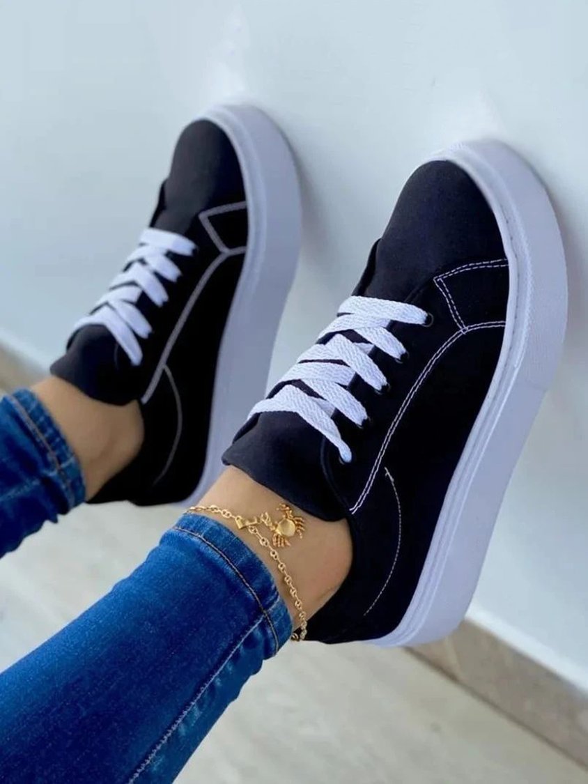 Women's Casual Lace-Up Canvas Shoes DD58