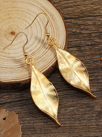 Boucles d'oreilles pendantes à motif de feuilles givrées 3D en or pour femmes, bijoux décontractés au quotidien QAG34