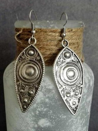 Ethnic Style Silver Distressed Earrings Everyday Vintage Jewelry AH242